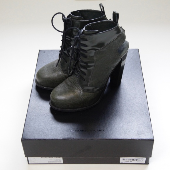 Alexander Wang Dakota Lace Up Bootie, Spruce Green Ankle Boot, Women's Size 40 - Picture 7 of 10